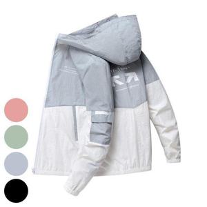 빅사이즈배색자켓 R230L409 캐주얼배색후드경량집업 DG