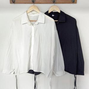 빅사이즈카라셔츠 S792L409 스프링카라스냅리본남방 BN