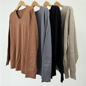 빅사이즈가을니트 S793L409 깔끔브이루즈긴팔니트티 EB