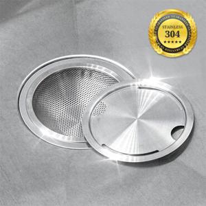 구디푸디 [체험특가] 스텐304 싱크대 거름망 음식물 배수구망 + 커버 세트
