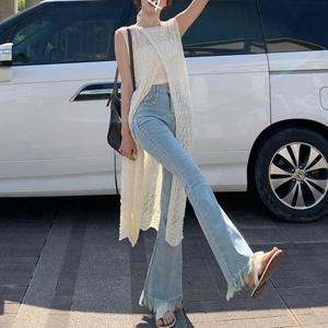 [프로셀러] G126642_(앞뒤착용) 트임니트 롱조끼 뜨개배스트