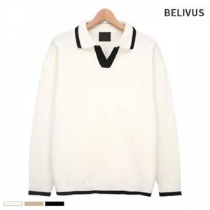 배색 남자 카라 티셔츠 니트 BPZ009