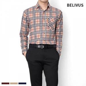 BMS051 남방 긴팔 일반핏 남자 체크 셔츠