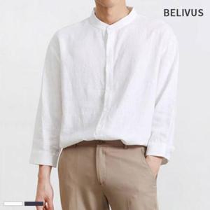여름 린넨 셔츠 남자 무지 7부 BDT188 일반