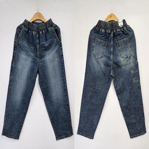 빅사이즈청바지 S803L409 멜로디워싱밴드배기팬츠 LO