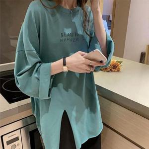 [잇백잇슈] 와이드핏트임긴팔티 심플레터링 편안 여성