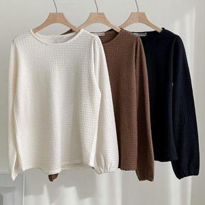 빅사이즈패턴블라우스 S847L410 브이엠보라운드블라우스 BN