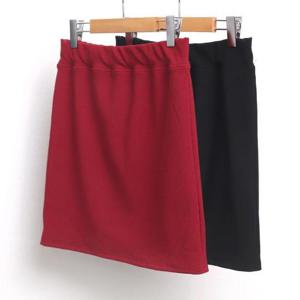 빅사이즈무지스커트 6535L410 골지미니스커트 WW