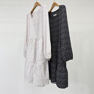 빅사이즈셔링원피스 S832L410 잔꽃스퀘어플레어원피스 YP