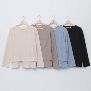 빅사이즈레이어드티 S861L410 러브골지뷔스티에투피스 BN