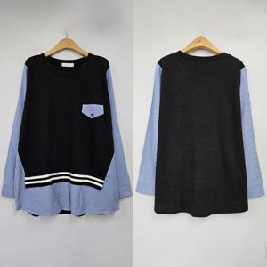 빅사이즈셔츠티 S895L410 드랍레이어드라운드티 BS