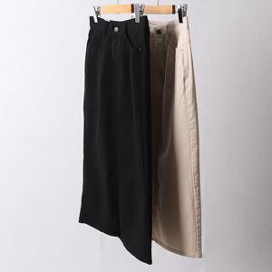 빅사이즈면스커트 F184L410 무지코튼포켓H스커트 LO