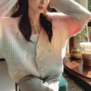 G126792_나비패치 펄니트 멀티배색 가디건