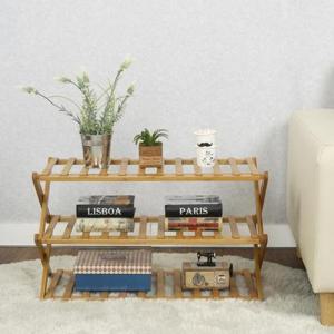 선반 인테리어 나무선반 3단 접이식 우드 크로스