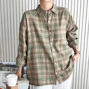 [잇백잇슈] 오버핏가을체크남방 베이직 깔끔 데일리룩