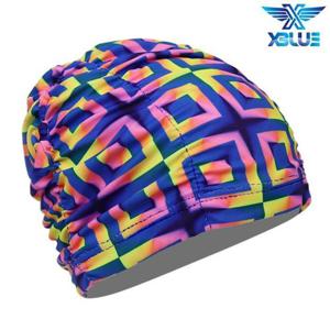 엑스블루 아쿠아로빅 나염 수모 수영모 Z15575 수영장모자