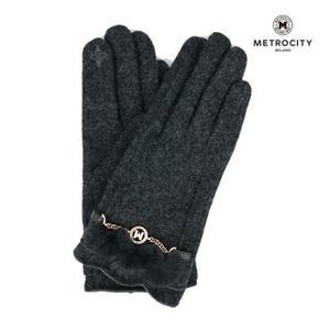 [백화점][메트로시티] 물결 밍크방울 여성 모직장갑 MGLU-W009