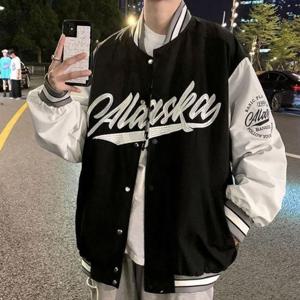 [라일리] Rly 레터링 바시티 자켓 배색 야구점퍼 봄 가을 아우터