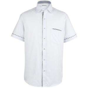 95-120 빅사이즈 솔리드 반팔 슬림핏 와이셔츠 - SMA6211