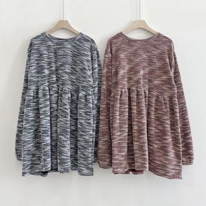 빅사이즈플레어티 Q011L410 브러시믹스셔링긴팔티 ZY