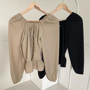 빅사이즈프릴블라우스 Q068L410 마리끈리본셔링블라우스 MO