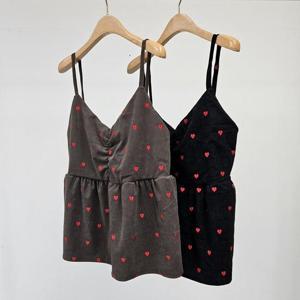 빅사이즈끈나시 T066L410 하트도트셔링뷔스티에 YP