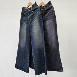 빅사이즈청바지 T082L411 걸스반하이핀탁와이드진 LO