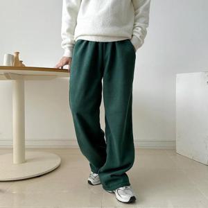 남자 데일리핏 밴딩 양털 골덴 와이드 팬츠