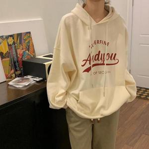 [라일리의류] Rly LOTO-33 레이어드 레터링 오버핏 후드티