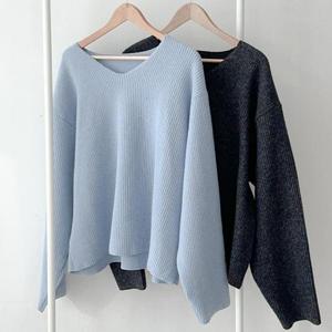 빅사이즈니트티 T163L411 하이오버핏골지기모티 RD