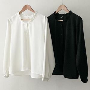 빅사이즈프릴블라우스 T181L411 넥프릴퓨어브이블라우스 RD