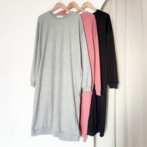 빅사이즈면원피스 T180L411 오버라운드맨투맨원피스 RD