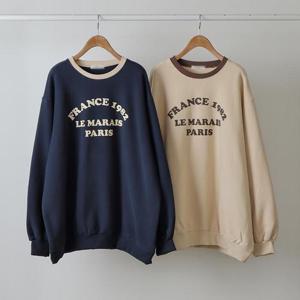 빅사이즈맨투맨 Q214L411 마헤프린팅오버맨투맨티 LY