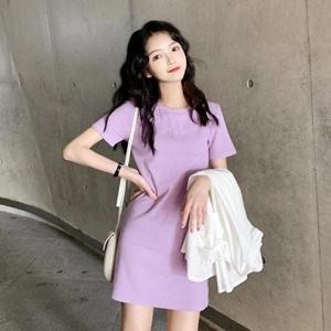 [에스이엔몰] 반팔 클럽 데일리 파스텔 미니 원피스