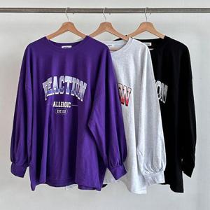 빅사이즈프린팅티 S753L411 리액션오버박스면긴팔티 NM