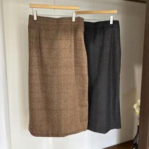 빅사이즈체크스커트 T219L411 스트라이프울H스커트 CR