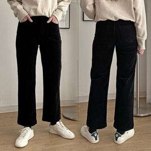 빅사이즈통바지 Q247L411 셀파스판밴드와이드팬츠 LO