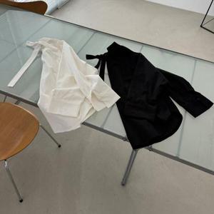 빅사이즈리본셔츠 T335L411 바닐라오버카라리본남방 LT