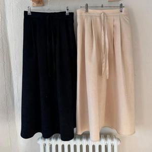 빅사이즈리본스커트 T333L411 무드플레어리본롱스커트 LT