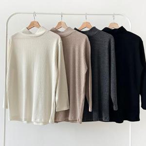 빅사이즈골지티 Q201L411 쫀득폴라넥골지루즈티 LD