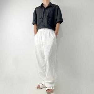 [582] 썸머 와이드 마 바지[화이트,블랙/ONESIZE]