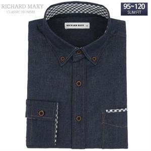 진청 데님 슬림핏 캐주얼셔츠 - 리차드막시 SMA3739