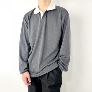 [582] 배색 오픈 긴팔 카라티[3COLOR/M-L]