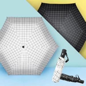 JU 자동 3단 암막 양우산 고급 체크 디자인 자외선 차단 우산