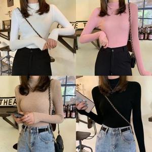 반폴라 골지 슬림핏 니트 DHH-B66