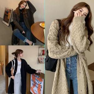 캐주얼가디건 여자카디건 꽈배기 롱 니트가디건 LK-G005