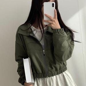 3컬러 여성 캐주얼 포켓 봄 크롭 집업 자켓 LK-J042