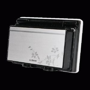 매입콘센트(아이언실버) 2구 방우형(가로형)