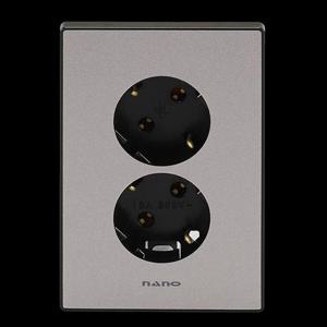 매입콘센트(아트2) 2구 안전형(세로)(펄그레이)