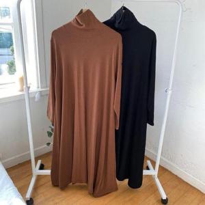 빅사이즈폴라원피스 G348L412 얇기모핸드폴라원피스 RA